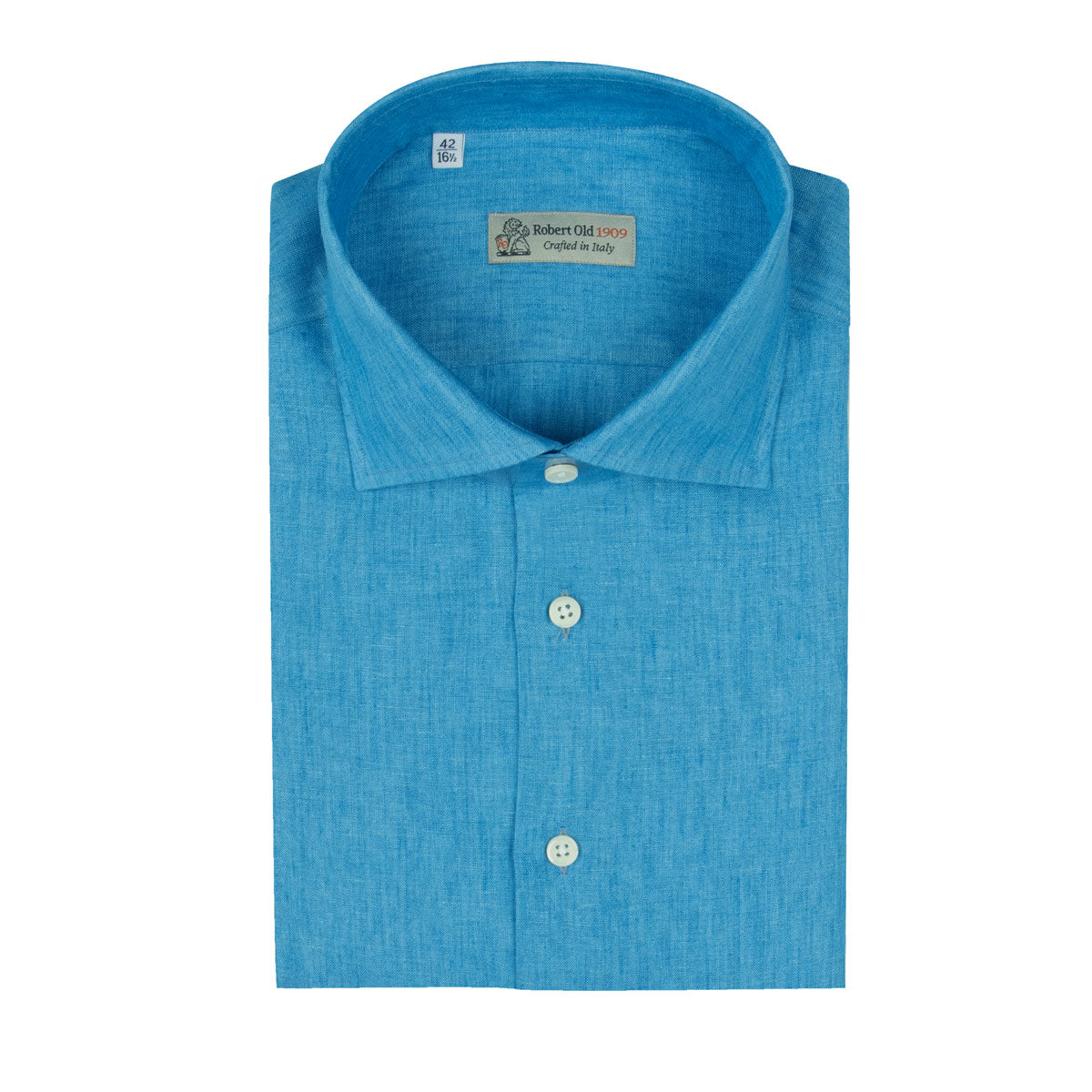 Robert Old - Royal Blue Pure Linen Italian Short Sleeve Shirt S/S SHIRTS Robert Old