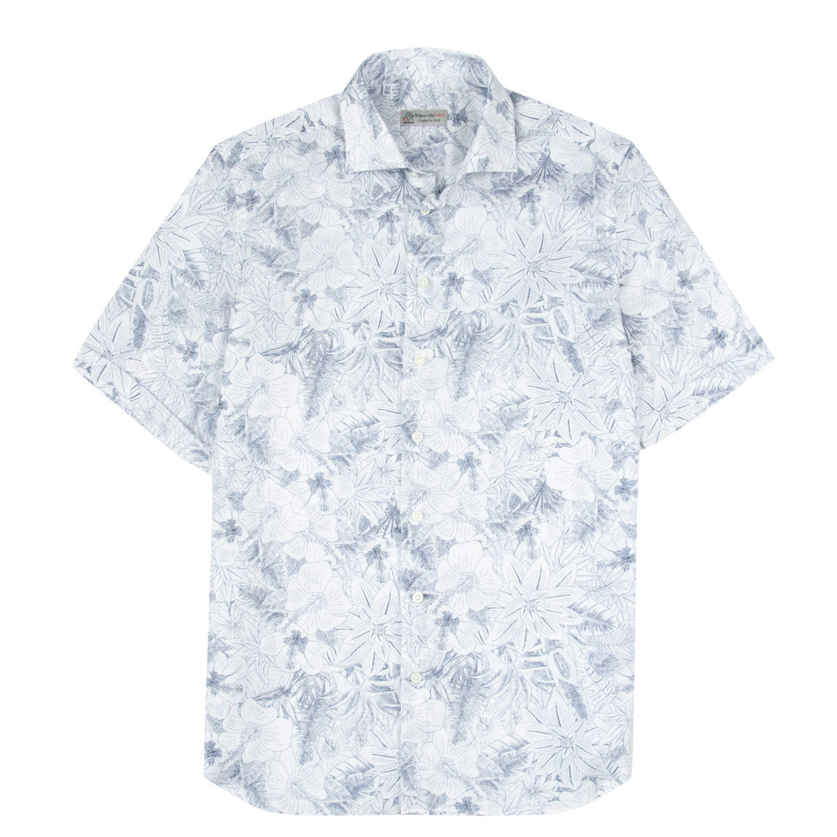 Robert Old - Dainty Floral Print Cotton & Linen Italian Short Sleeve Shirt S/S SHIRTS Robert Old