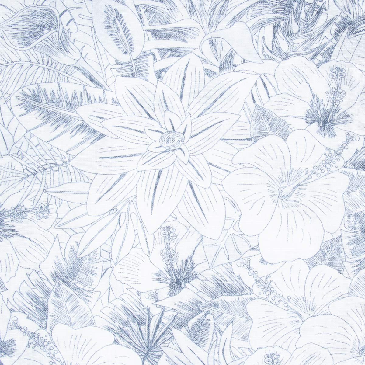 Robert Old - Blue Floral Italian Print Cotton &amp; Linen Short Sleeve Shirt S/S SHIRTS Robert Old