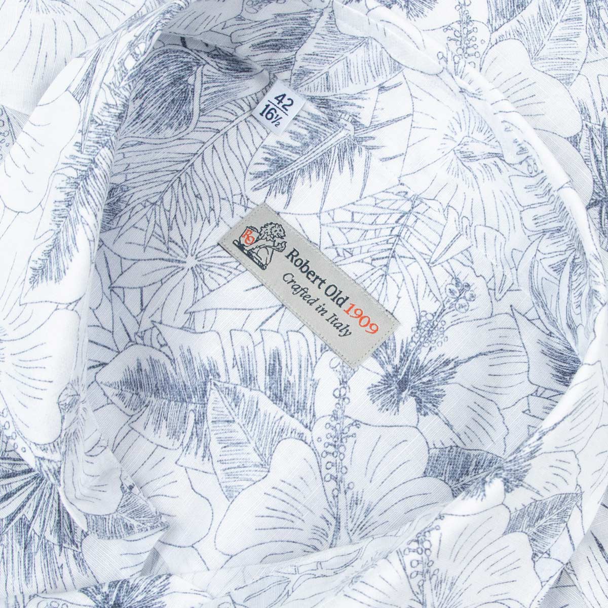 Robert Old - Dainty Floral Print Cotton & Linen Italian Short Sleeve Shirt S/S SHIRTS Robert Old