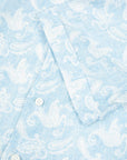 Robert Old - Light Blue Floral Print Italian Cotton & Linen Short Sleeve Shirt S/S SHIRTS Robert Old