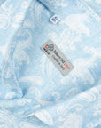 Robert Old - Light Blue Floral Print Italian Cotton & Linen Short Sleeve Shirt S/S SHIRTS Robert Old