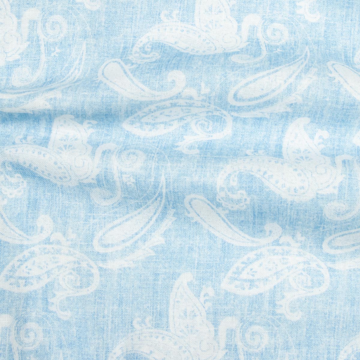 Robert Old - Light Blue Floral Print Italian Cotton &amp; Linen Short Sleeve Shirt S/S SHIRTS Robert Old