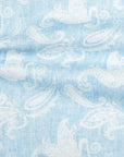 Robert Old - Light Blue Floral Print Italian Cotton & Linen Short Sleeve Shirt S/S SHIRTS Robert Old