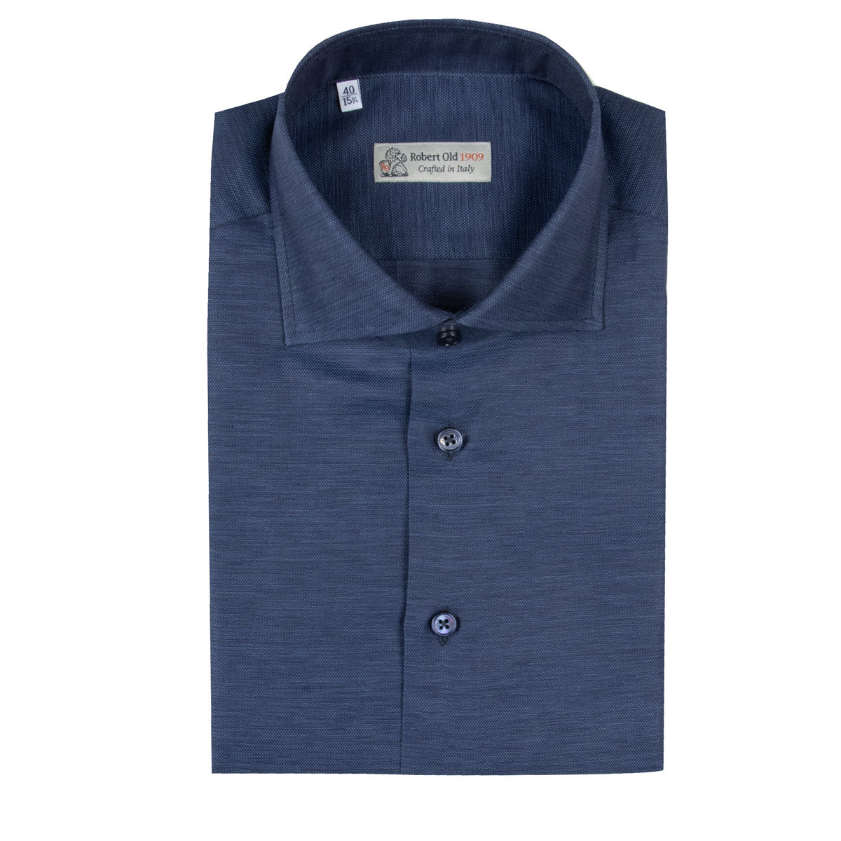 Robert Old - Navy Print Italian Cotton & Linen Short Sleeve Shirt S/S SHIRTS Robert Old
