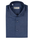 Navy Print Italian Cotton & Linen Short Sleeve Shirt S/S SHIRTS Robert Old