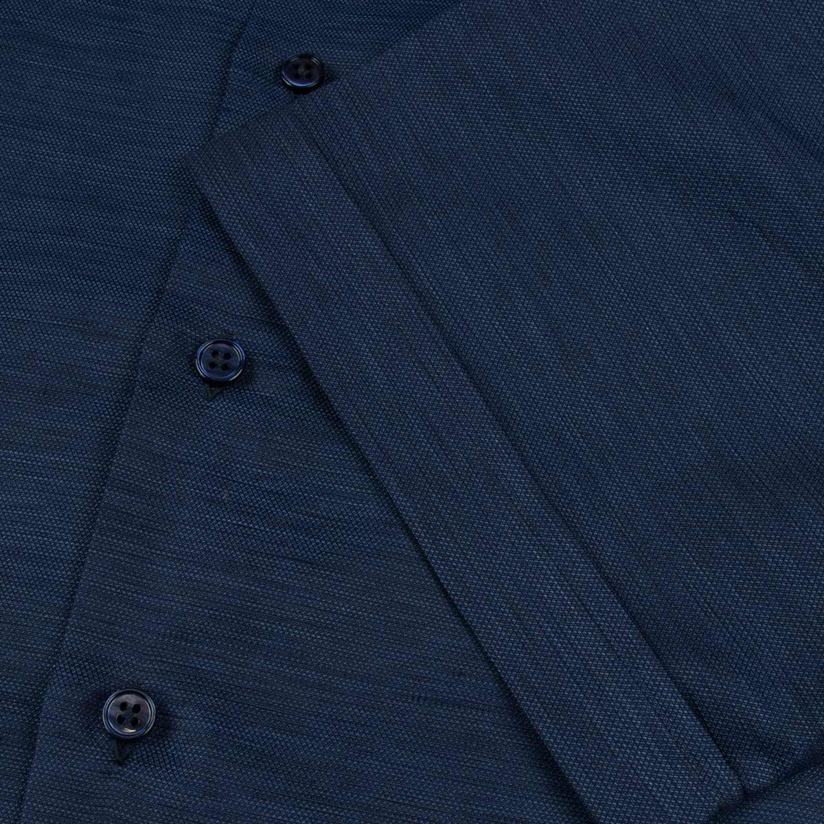 Navy Print Italian Cotton &amp; Linen Short Sleeve Shirt S/S SHIRTS Robert Old