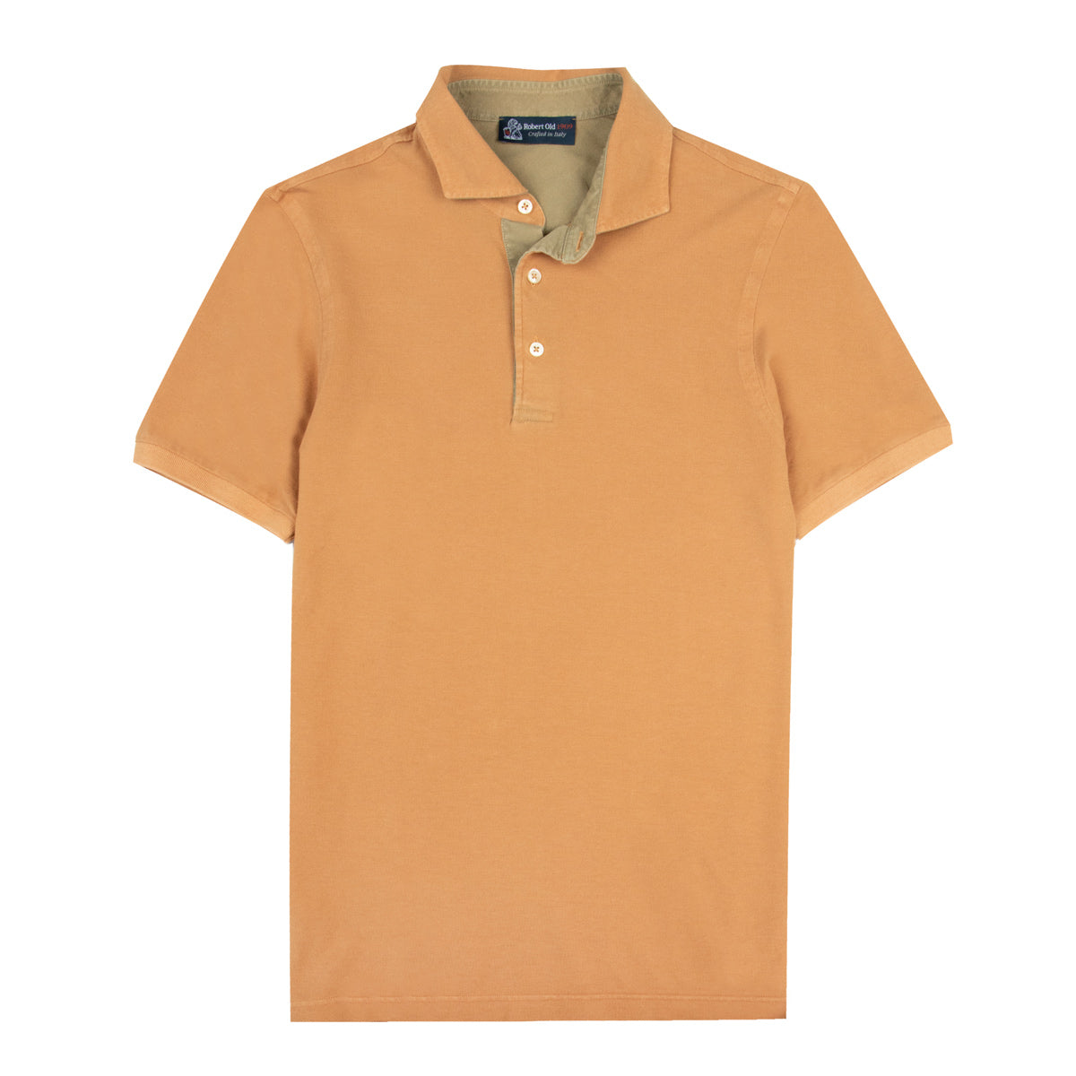 Robert Old - Caramel Brown Piqué Cotton Short Sleeve Polo Shirt S/S POLOS Robert Old
