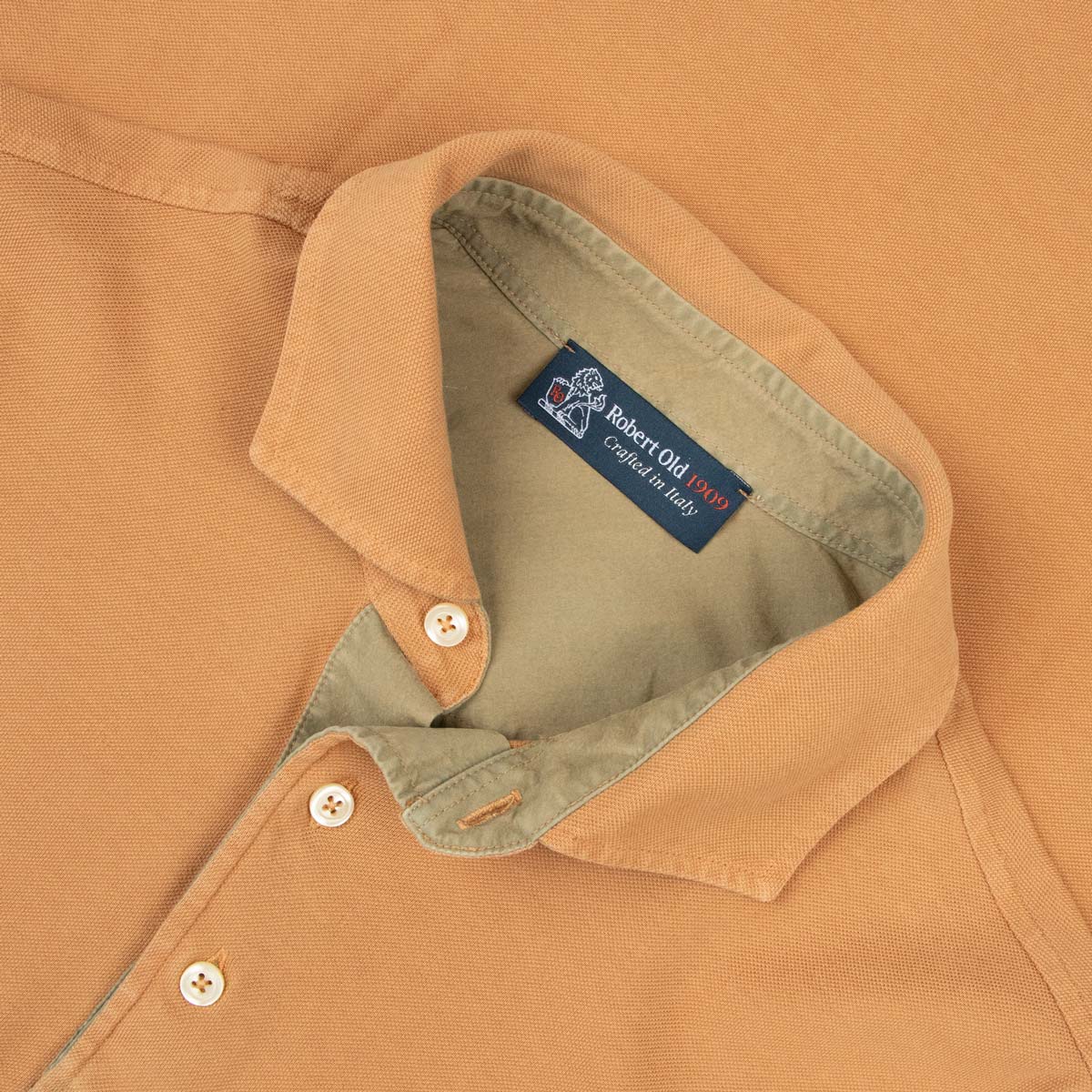 Robert Old - Caramel Brown Piqué Cotton Short Sleeve Polo Shirt S/S POLOS Robert Old