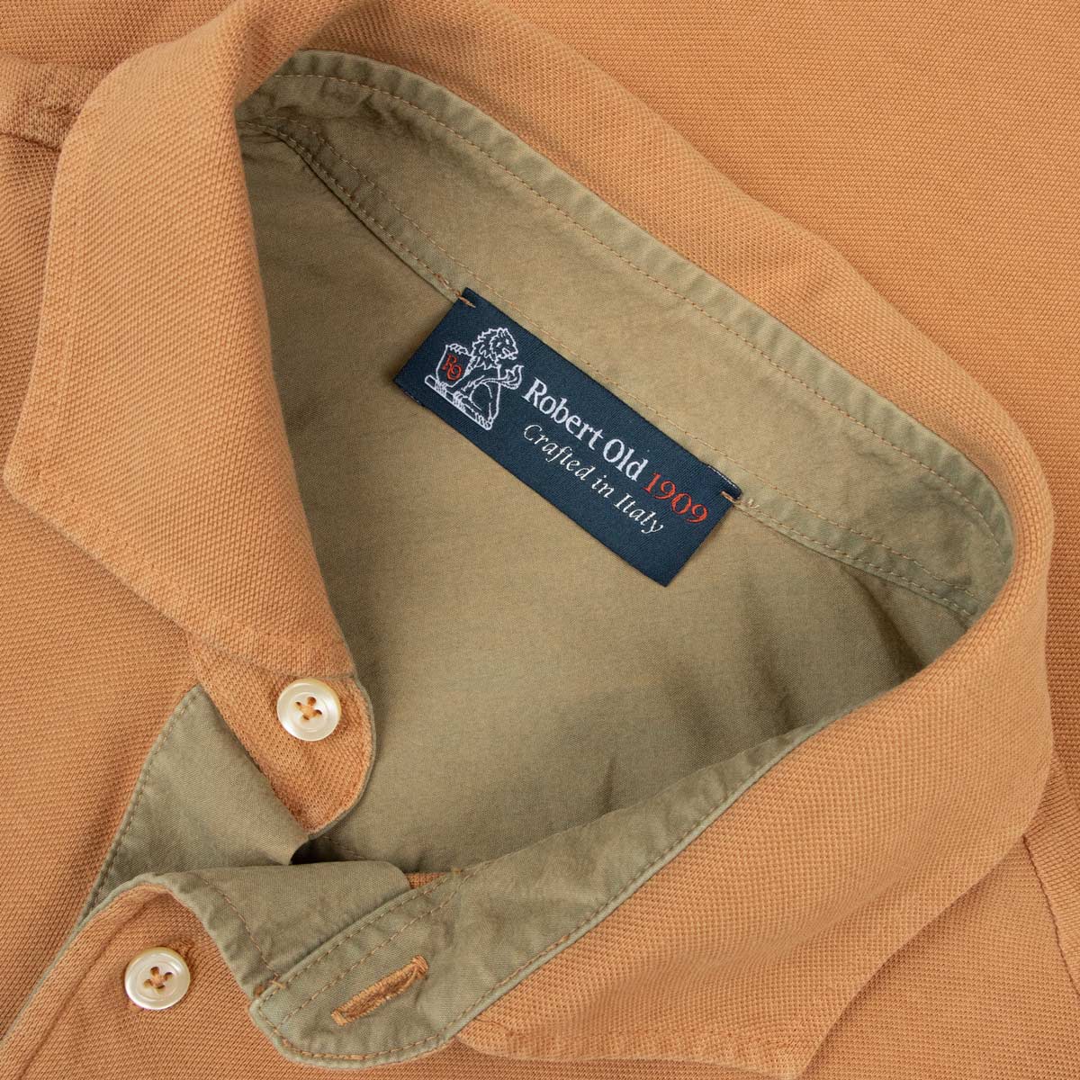 Robert Old - Caramel Brown Piqué Cotton Short Sleeve Polo Shirt S/S POLOS Robert Old