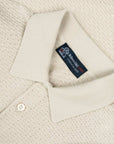 Robert Old - Natural Beige Pure Cotton Knit Short Sleeve Polo Shirt S/S POLOS Robert Old
