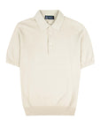 Robert Old - Natural Beige Pure Cotton Knit Short Sleeve Polo Shirt S/S POLOS Robert Old
