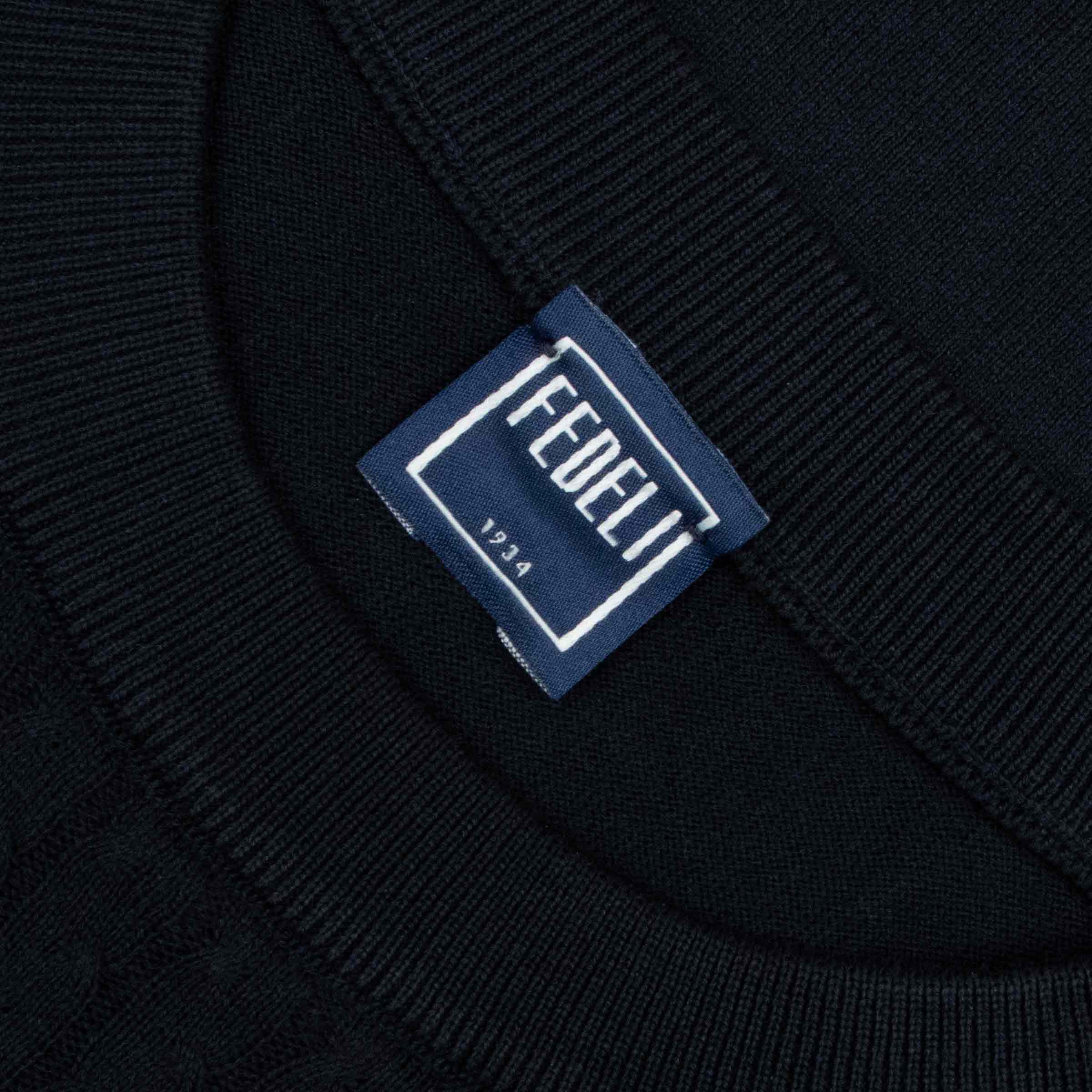 Fedeli - Midnight Blue Miguel Giza Knitted Cotton Crew Neck T-shirt TEE SHIRTS FEDELI