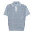 Fedeli - Denim Blue Dodo Cotton and Linen Ribbed Polo S/S POLOS FEDELI