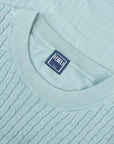 Fedeli - Light Cyan Miguel Giza Knitted Cotton Crew Neck T-shirt TEE SHIRTS FEDELI