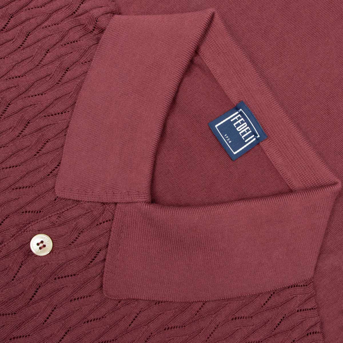 Fedeli - Merlot Red Giza Cotton Polo Shirt S/S POLOS FEDELI