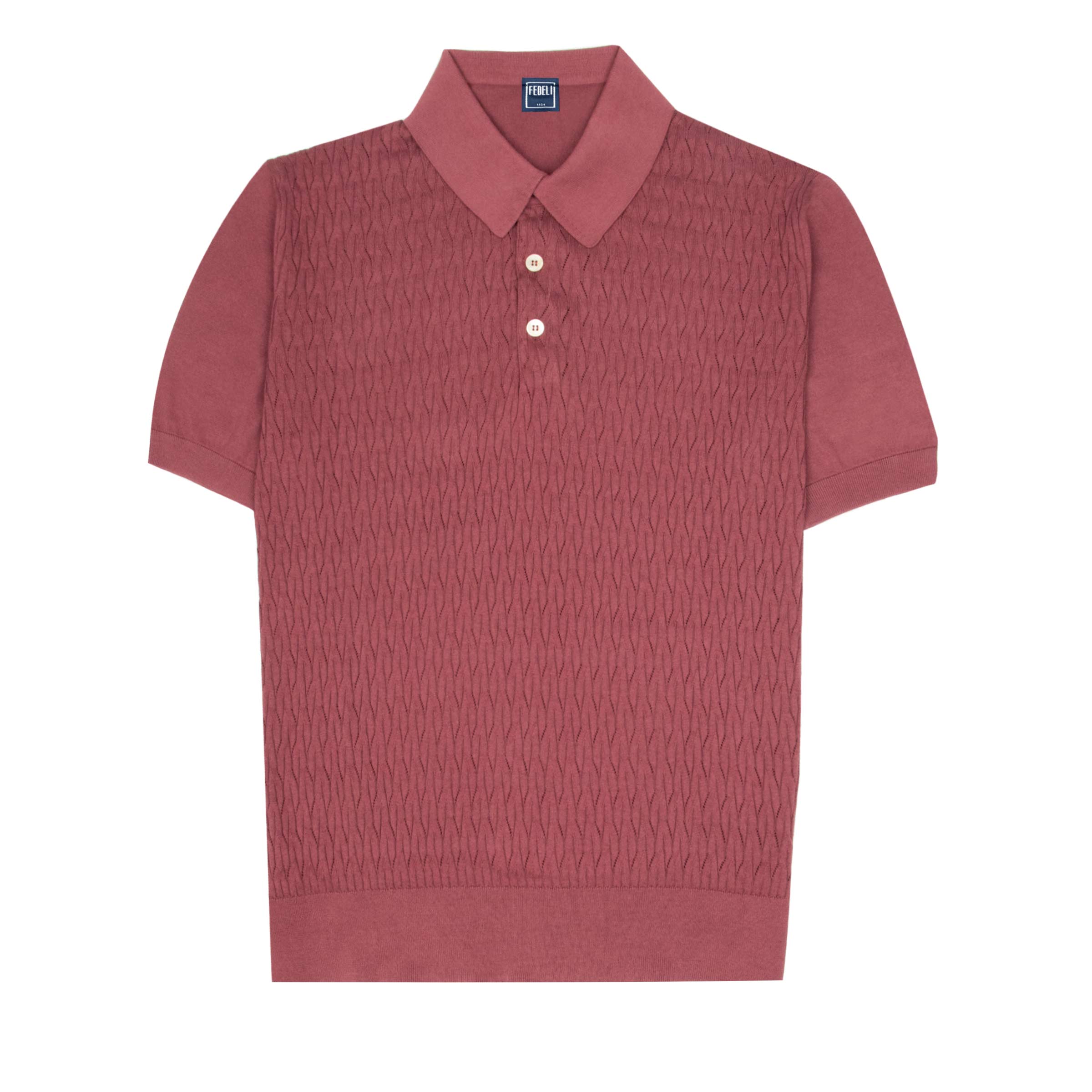 Fedeli - Merlot Red Giza Cotton Polo Shirt S/S POLOS FEDELI