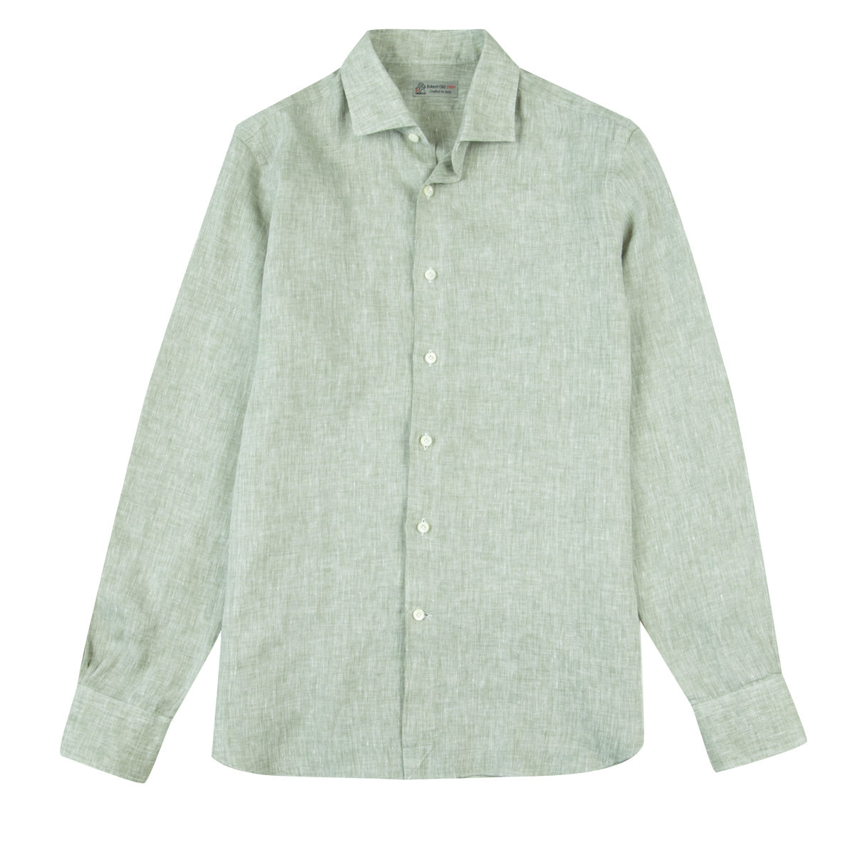 Robert Old - Green Italian Linen Long Sleeve Shirt L/S SHIRTS Robert Old