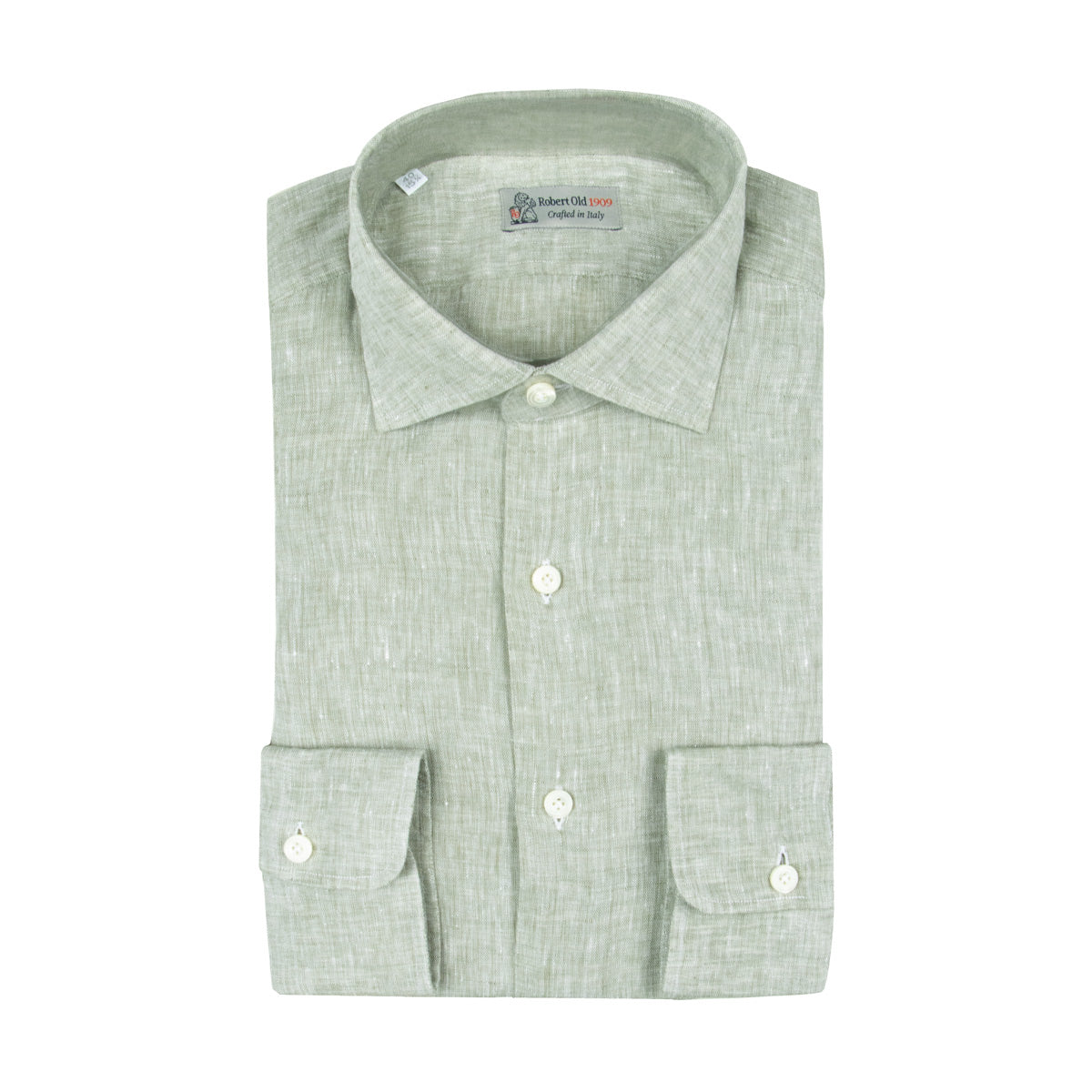 Robert Old - Green Italian Linen Long Sleeve Shirt L/S SHIRTS Robert Old
