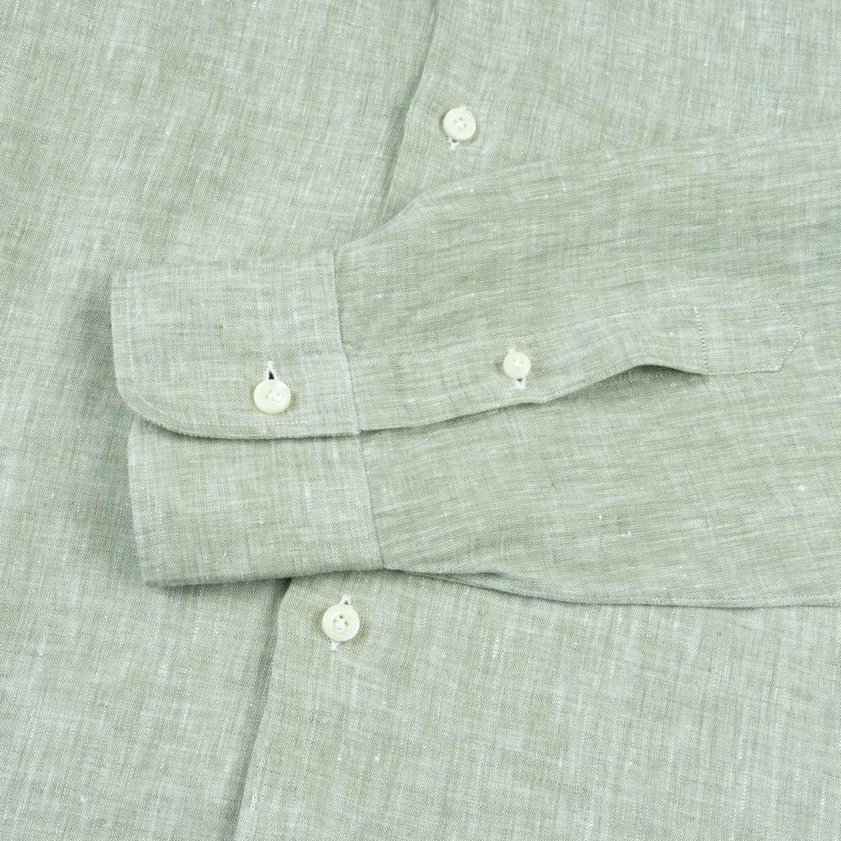 Robert Old - Green Italian Linen Long Sleeve Shirt L/S SHIRTS Robert Old