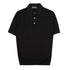 Black Pure Cotton Knit Short Sleeve Polo Shirt S/S POLOS Robert Old