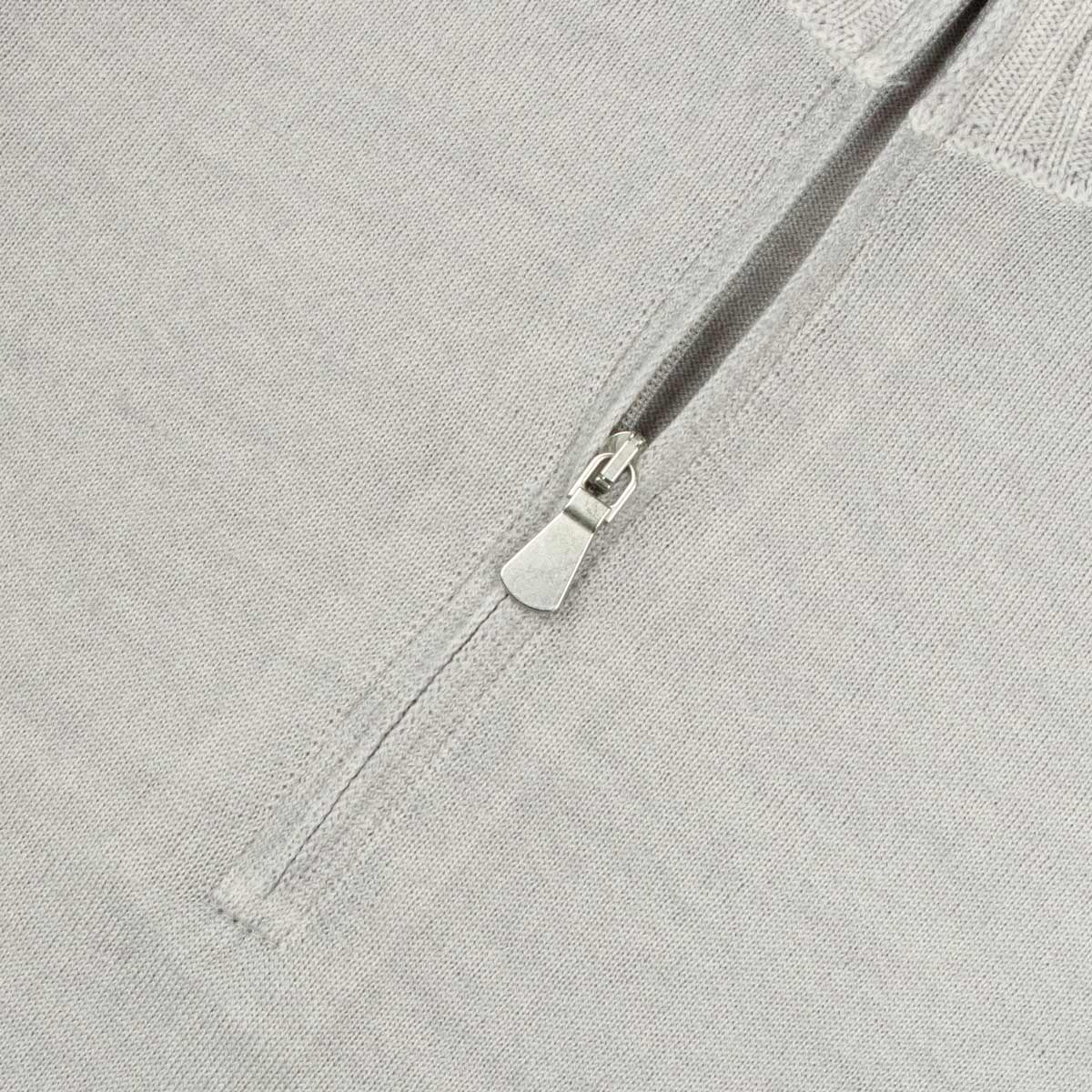 Robert Old - Light Grey 100% Virgin Wool Long Sleeve Zip Neck Sweater KNITWEAR Robert Old