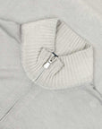 Robert Old - Light Grey 100% Virgin Wool Long Sleeve Zip Neck Sweater KNITWEAR Robert Old