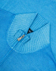 Robert Old - Bright Blue 100% Virgin Wool Long Sleeve Zip Neck Sweater KNITWEAR Robert Old