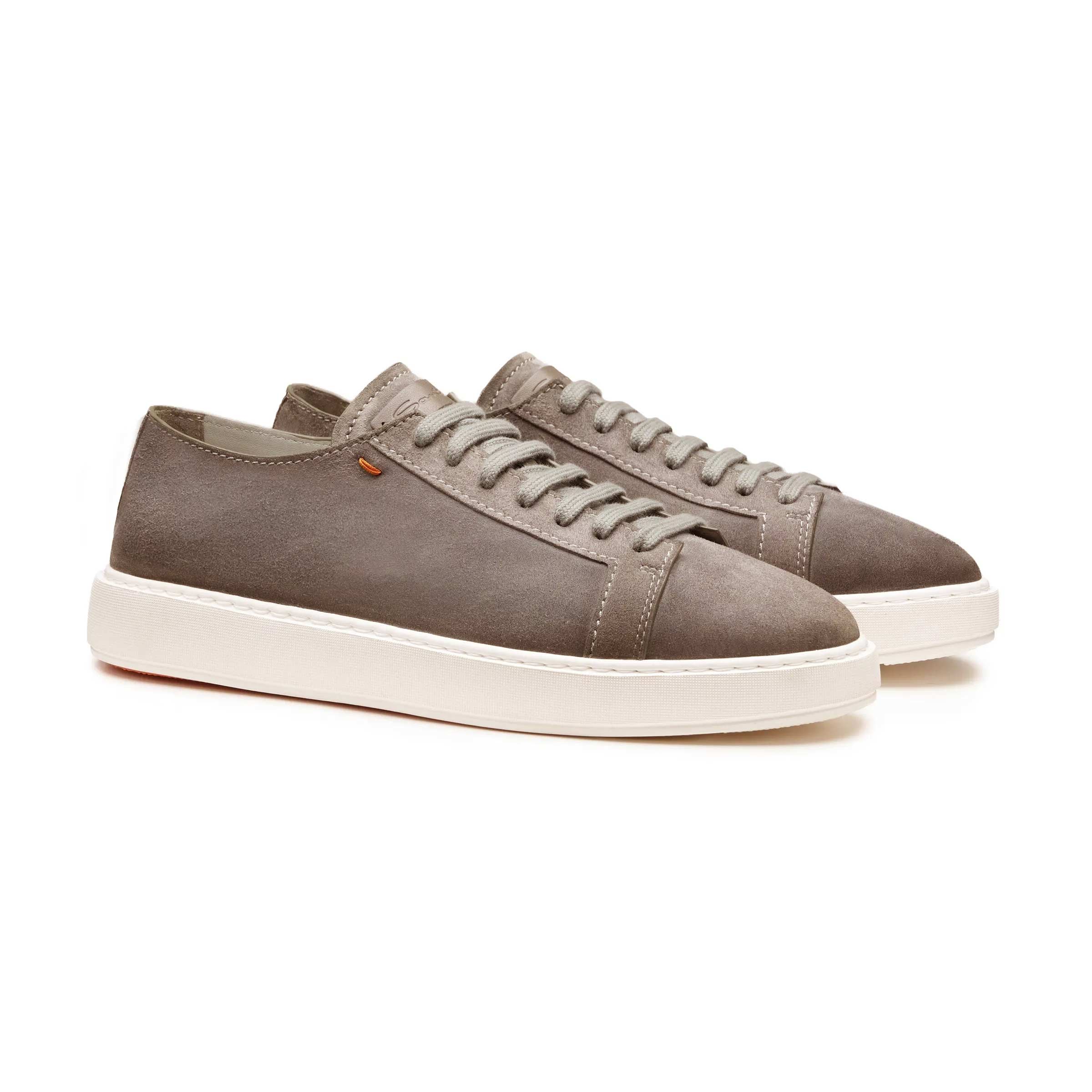 Santoni - Beige Seta Suede Low Top Sneaker SHOES Santoni