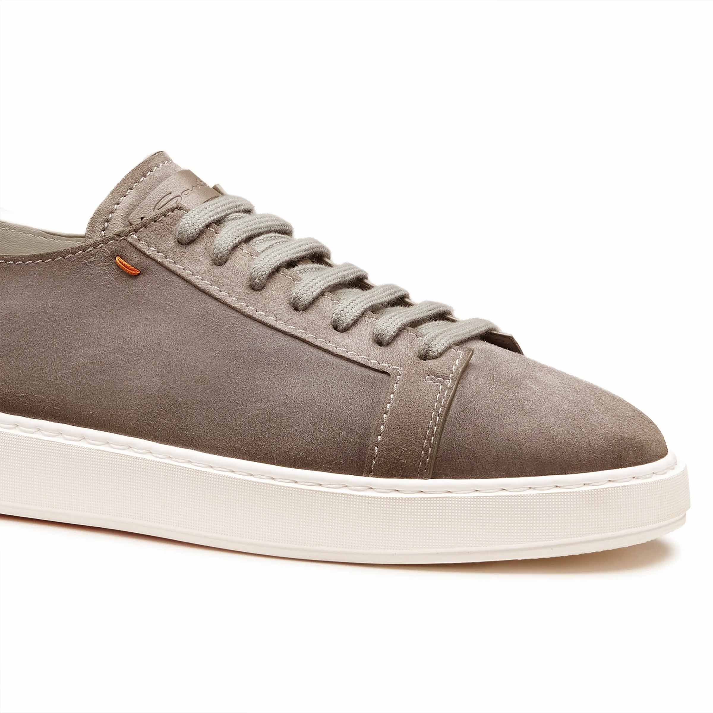 Santoni - Beige Seta Suede Low Top Sneaker SHOES Santoni