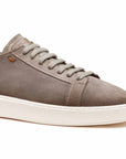 Santoni - Beige Seta Suede Low Top Sneaker SHOES Santoni