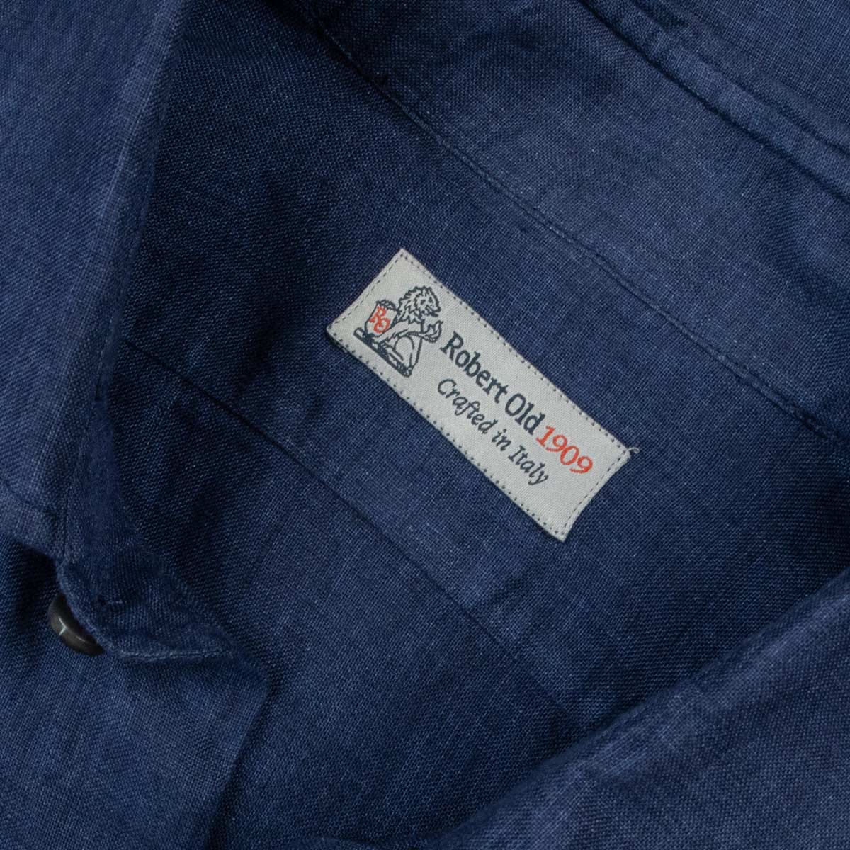 Robert Old - Navy Blue Italian Linen Long Sleeve Shirt L/S SHIRTS Robert Old