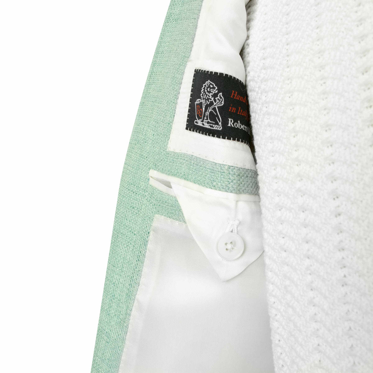 Mint Green Wool &amp; Linen Jacket JACKETS Robert Old