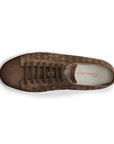 Santoni - Dark Brown Woven Suede Sneaker SHOES Santoni