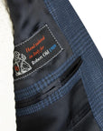 Belvest - Navy & Black Check 'Natural Soft' Wool, Silk & Linen Jacket JACKETS Belvest