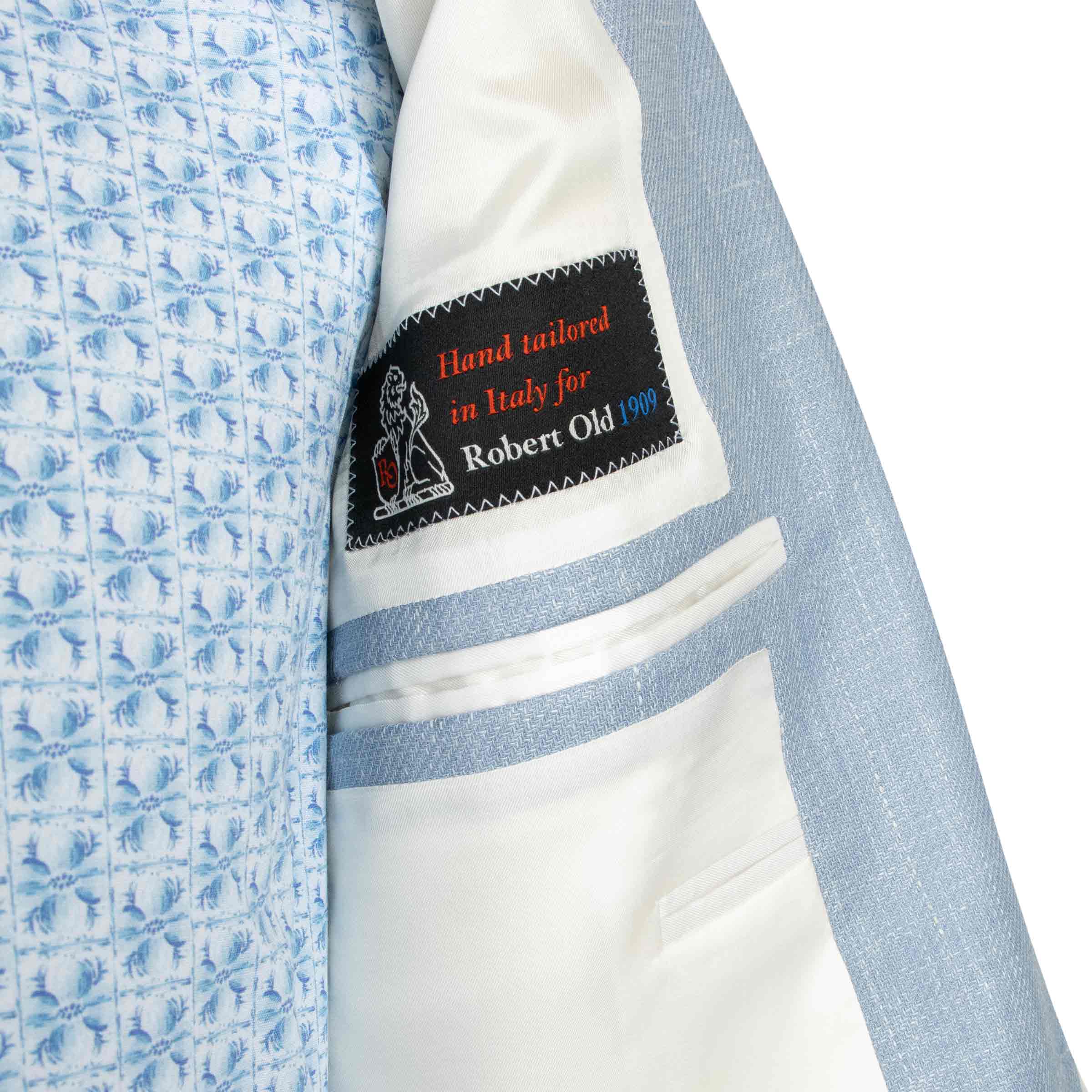 Belvest - Light Blue Check 'Natural Soft' Wool, Silk &amp; Linen Jacket JACKETS Belvest