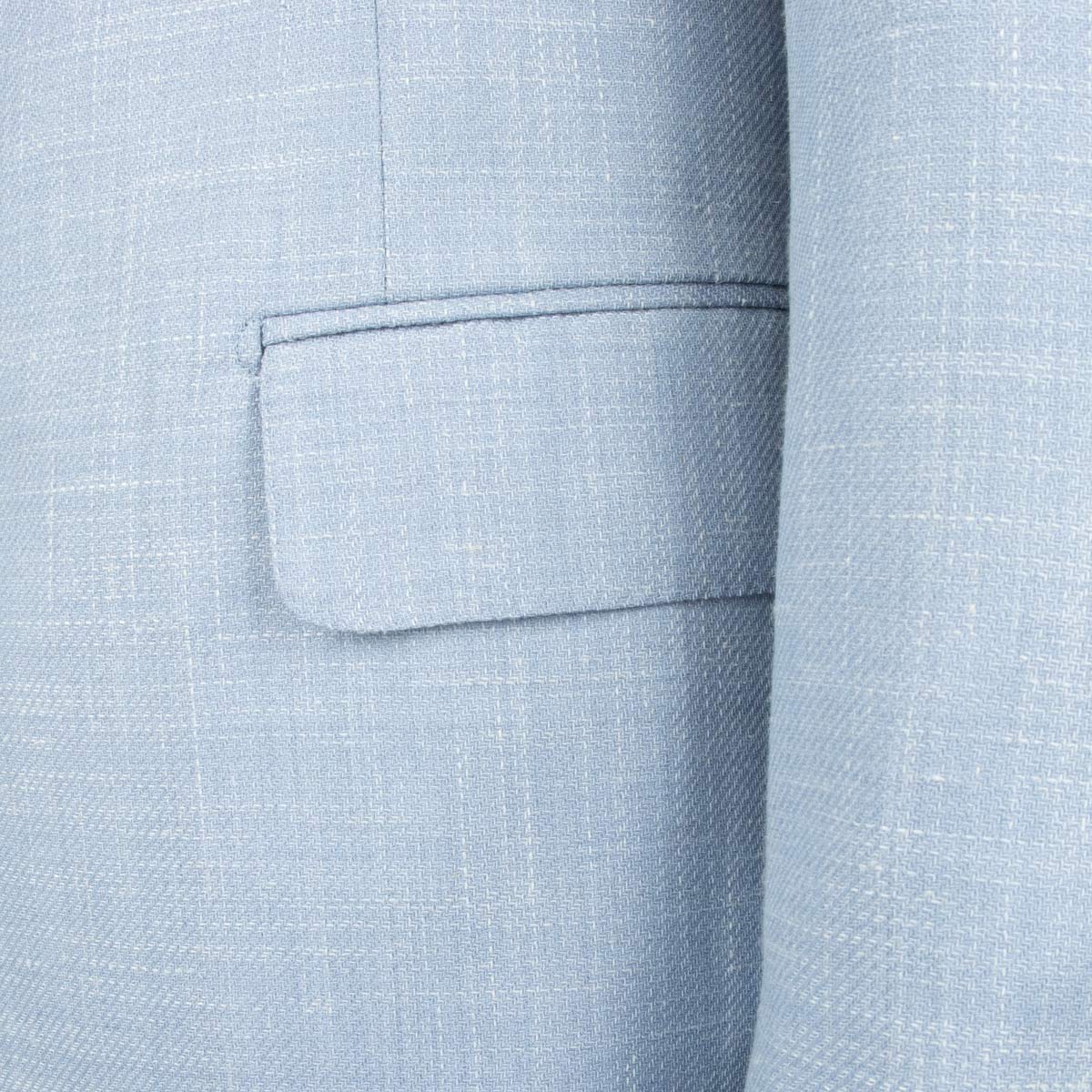 Belvest - Light Blue Check 'Natural Soft' Wool, Silk &amp; Linen Jacket JACKETS Belvest