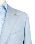 Belvest - Light Blue Check 'Natural Soft' Wool, Silk & Linen Jacket JACKETS Belvest