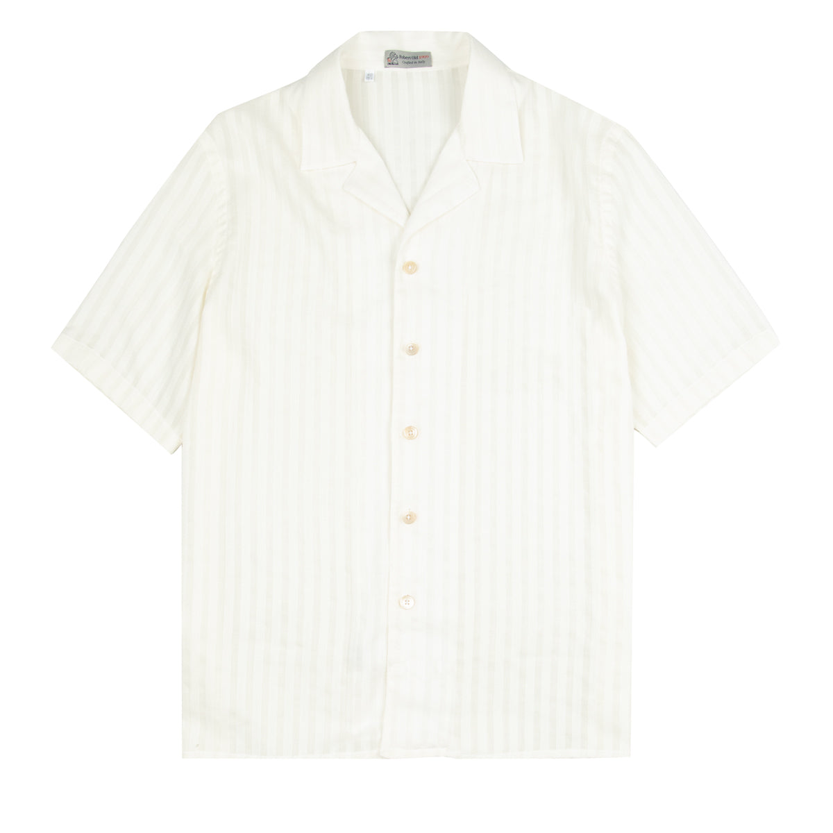 Robert Old - Cream Striped Cotton Resort Shirt S/S SHIRTS Robert Old