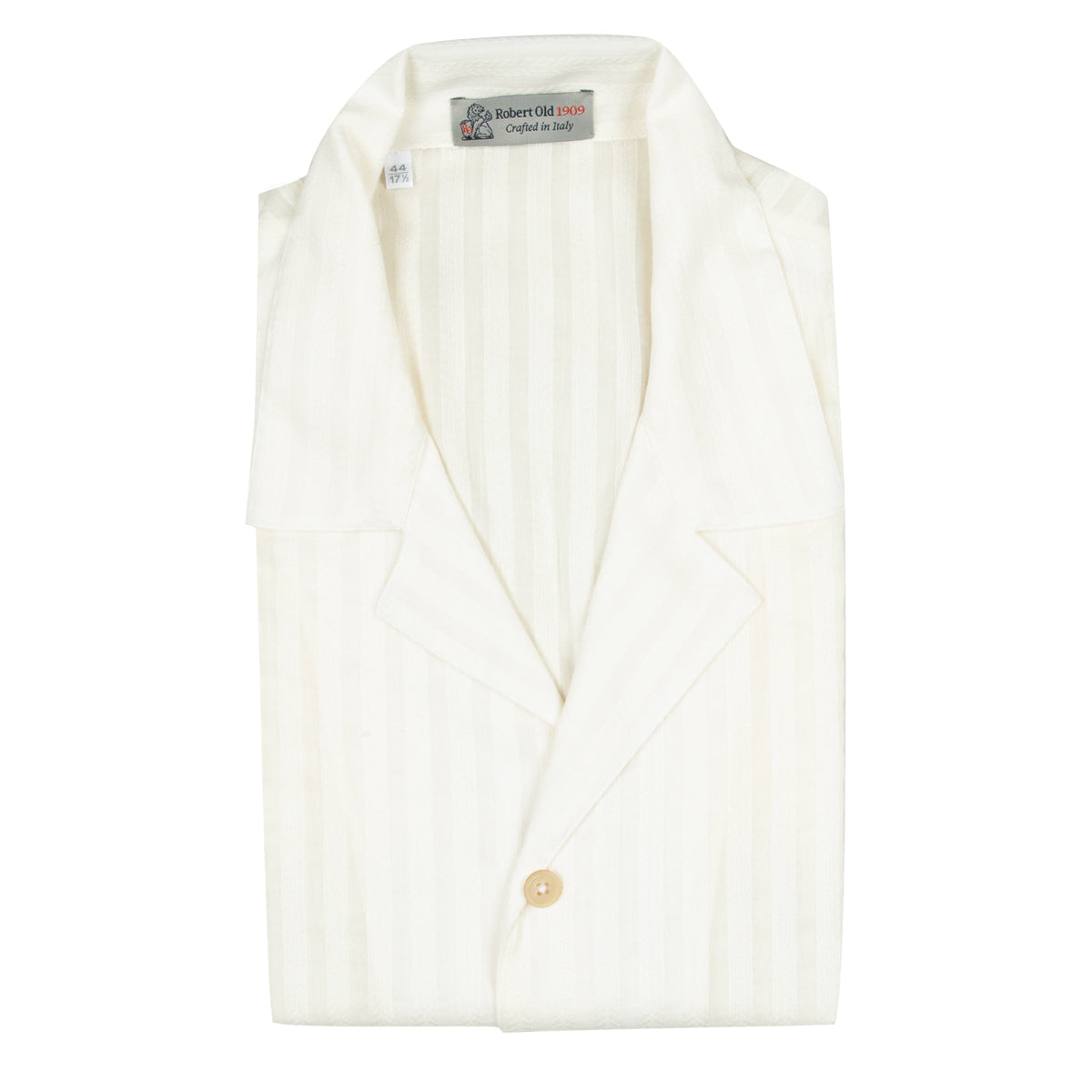 Robert Old - Cream Striped Cotton Resort Shirt S/S SHIRTS Robert Old