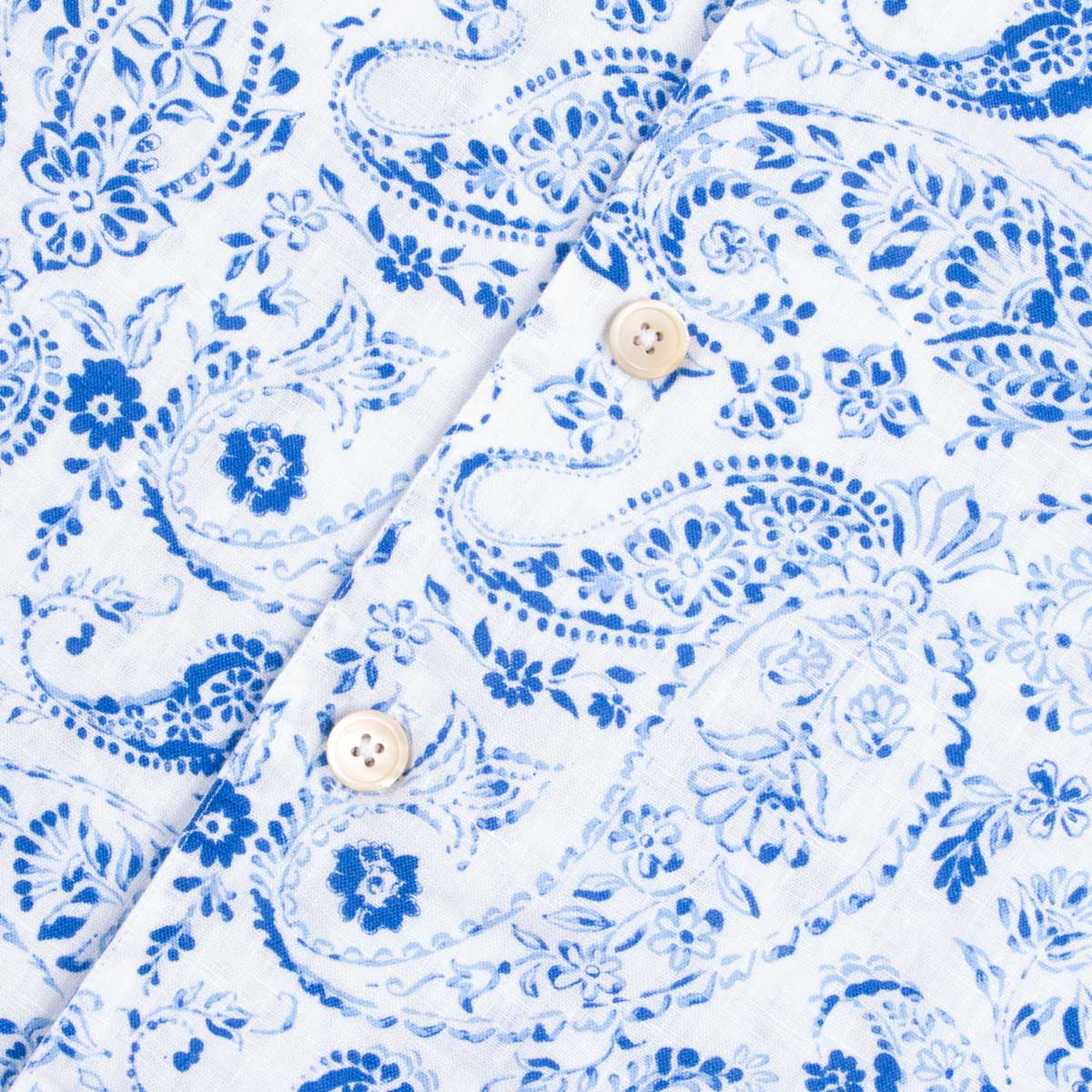Robert Old - Blue Floral Print 100% Linen Resort Shirt S/S SHIRTS Robert Old