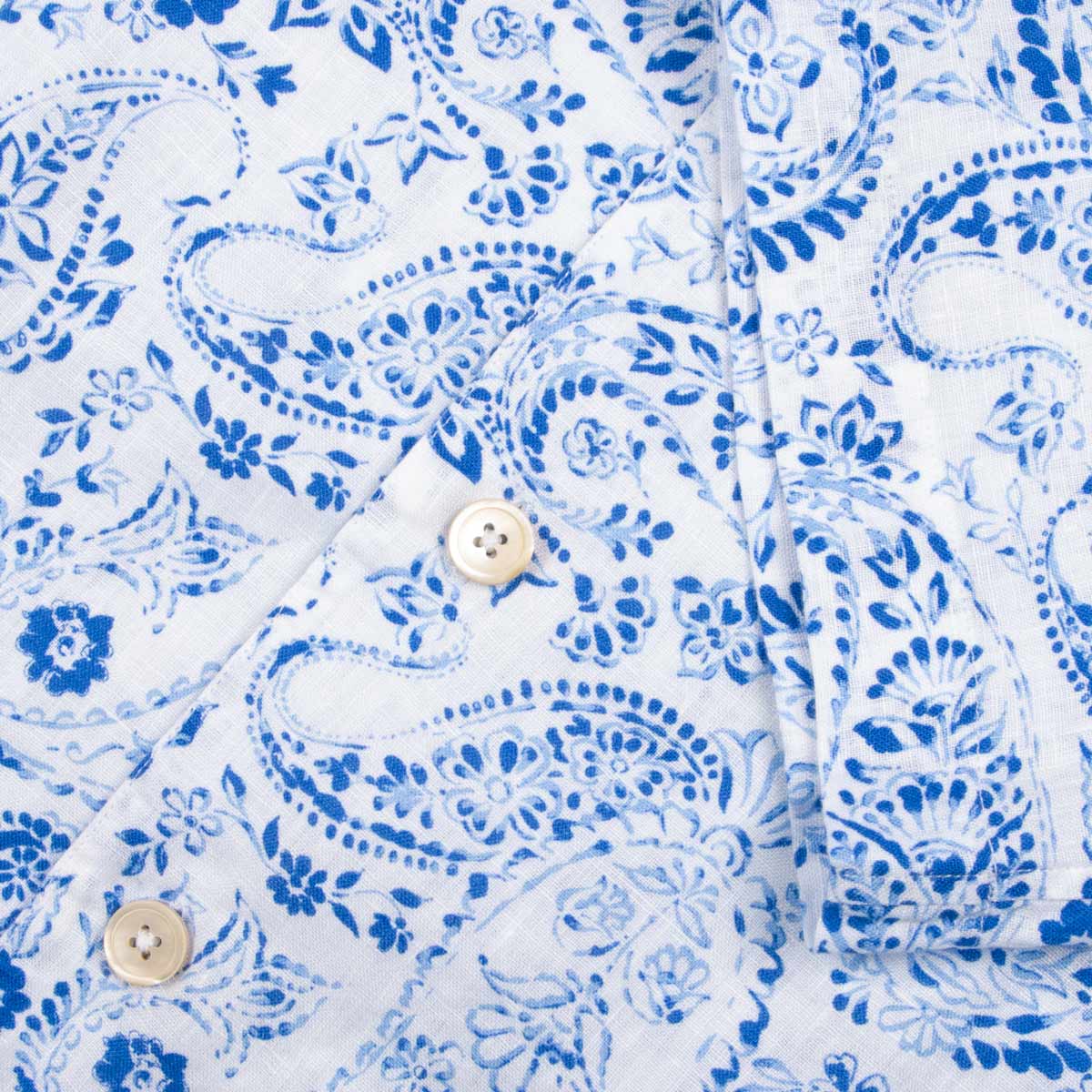 Robert Old - Blue Floral Print 100% Linen Resort Shirt S/S SHIRTS Robert Old