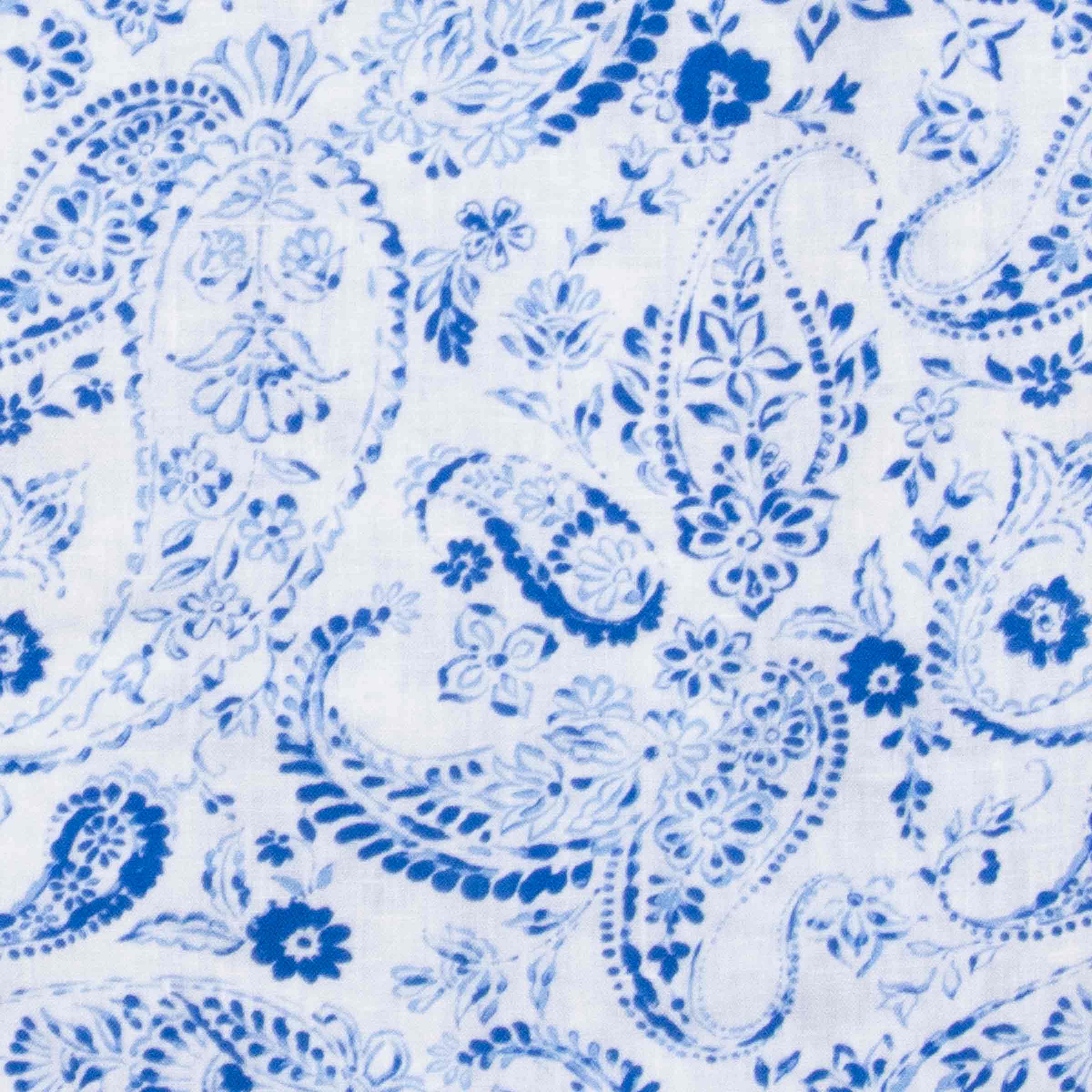 Robert Old - Blue Floral Print 100% Linen Resort Shirt S/S SHIRTS Robert Old