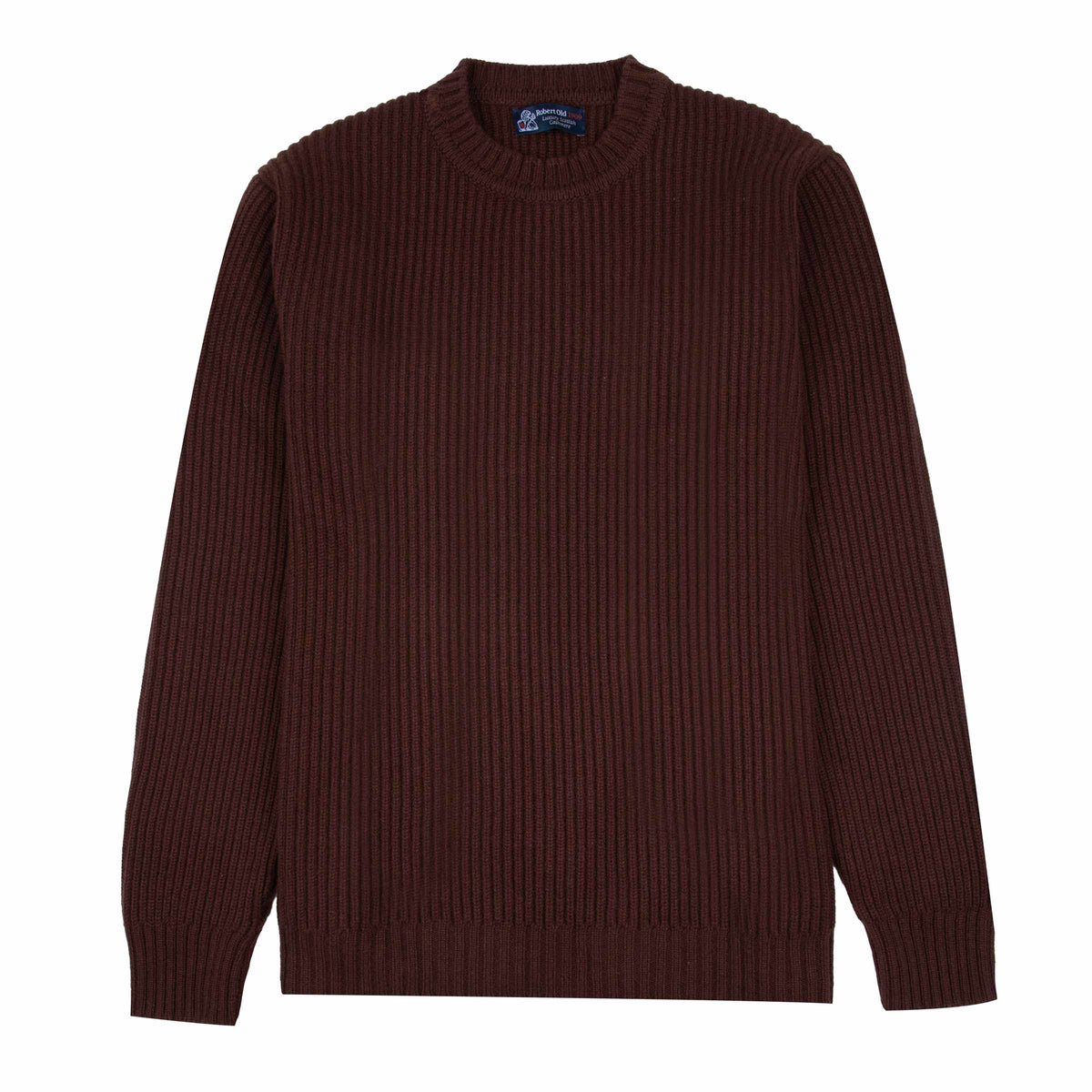Bison Brown Altnaharra 8ply Crew Neck Cashmere Sweater CASHMERE Robert Old
