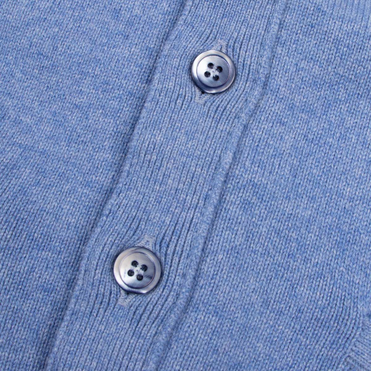 Robert Old - Azzuro Blue Mallaig 4ply Cashmere Cardigan CASHMERE Robert Old