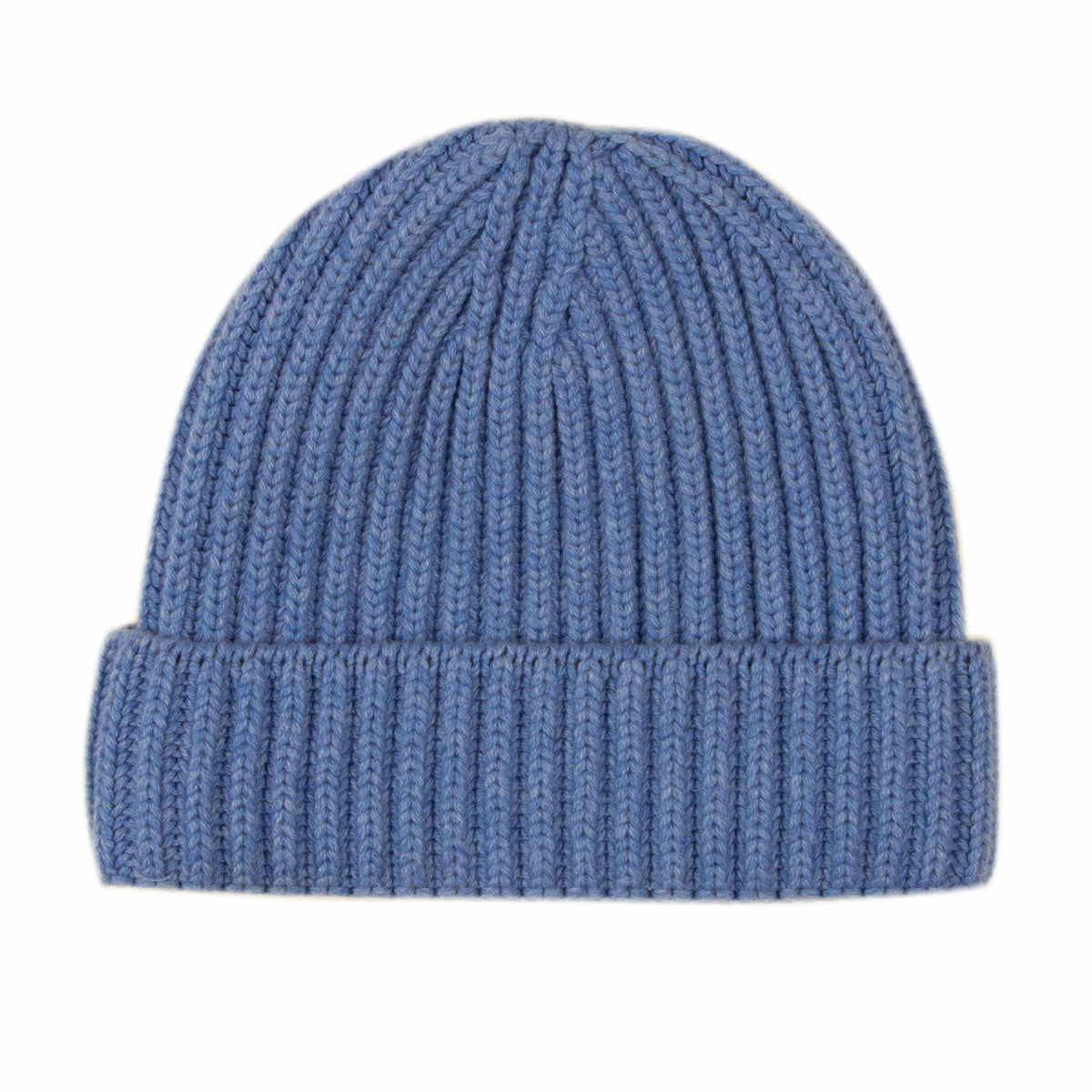 Fisherman Knit 8ply Cashmere Hat - Azzuro Blue CAPS & HATS Robert Old