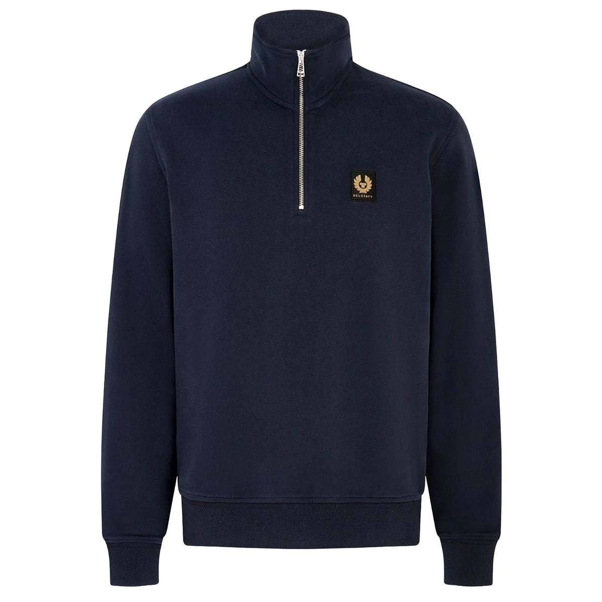 Belstaff - Dark Ink Organic Cotton Quarter Zip Sweater SWEATS Belstaff