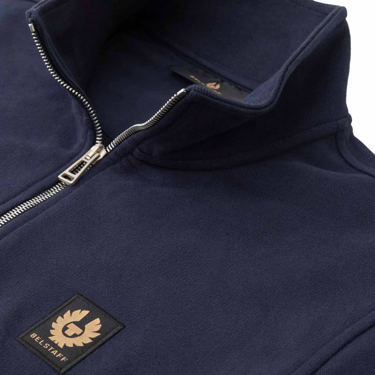 Belstaff - Dark Ink Organic Cotton Quarter Zip Sweater SWEATS Belstaff