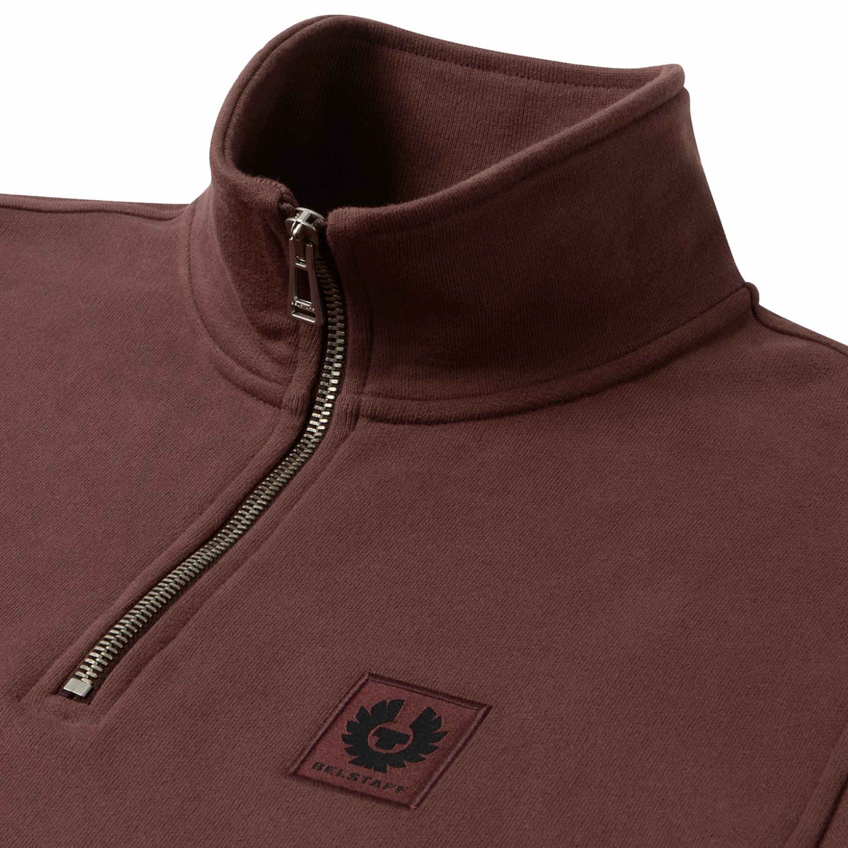 Belstaff - Oxblood Red Organic Cotton Quarter Zip Sweater SWEATS Belstaff