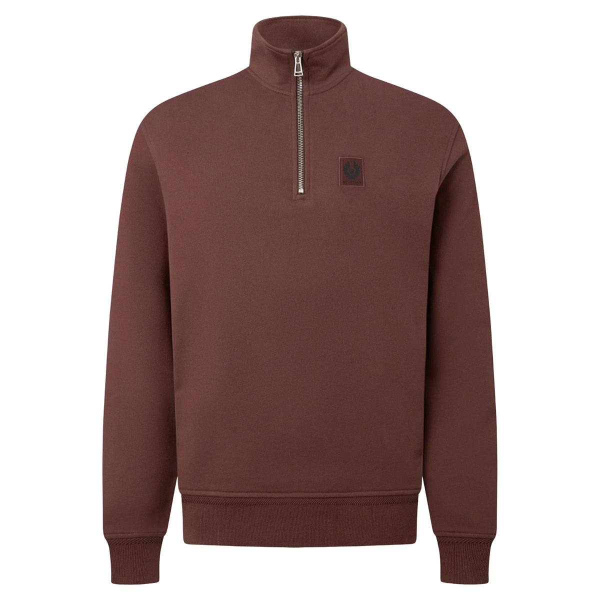 Belstaff - Oxblood Red Organic Cotton Quarter Zip Sweater SWEATS Belstaff